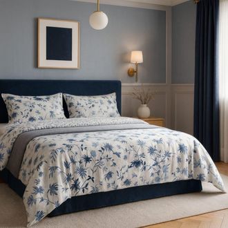 Alo Home Funda n&oacute;rdica 3 piezas 100% algod&oacute;n monos azules - cama 150 cm