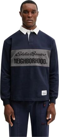 Neighborhood Tops, Heren, Blauw, M, Katoen, Katoenen longsleeve top