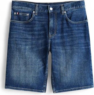 Tommy Hilfiger Brooklyn Faded Slim Denim Shorts - Heren - Denim shorts - Blauw - W29 - Denim - Korte Broeken