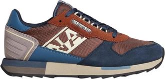 Napapijri Bruine leren sneakers met D-Ring vetersluiting - Heren - Sneakers - Bruin - 42 EU - Su&egrave;de - Schoenen