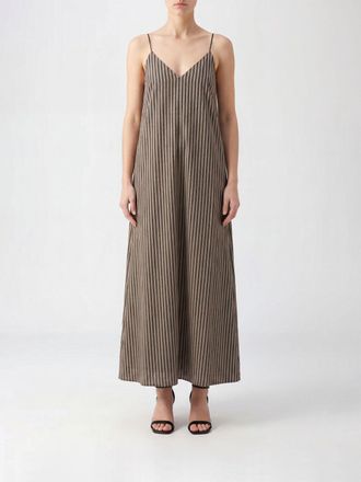 Alysi Striped Cotton and Viscose Blend Long Slip Dress