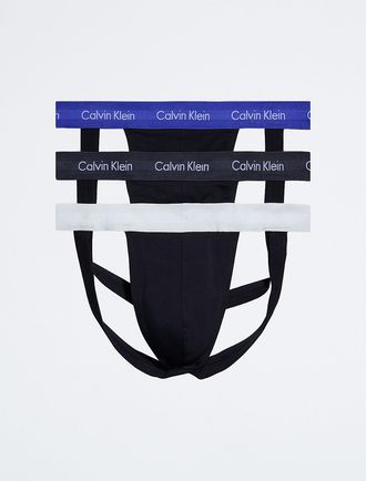Calvin Klein Mens Cotton Stretch 3-Pack Jock Strap - Multi - XL