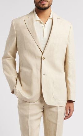 Nordstrom Henrik Trim Fit Solid Italian Linen Suit Separate Jacket in Tan Desert at Nordstrom, Size 36 Regular
