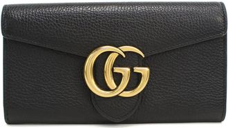 Gucci Black Leather Long Wallet (Bi-Fold) (Pre-Owned)
