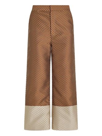 Rosie Assoulin polka-dot jacquard trousers - Brown