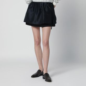 Dunst Navy blue mini skirt with overlapping panel