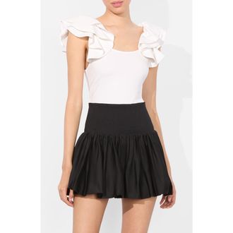 Alice & Olivia Tawny Ruffle Sleeve Bodysuit in Off White at Nordstrom Rack, Size X-Large