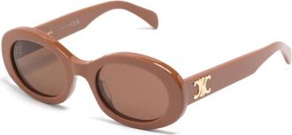 Celine Triomphe Oval Zonnebril - Dames - Zonnebrillen - Bruin - 52 MM - Accessoires
