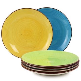 Elama Sebastian 6 Piece Stoneware Dinner Plate Set in Assorted at Nordstrom