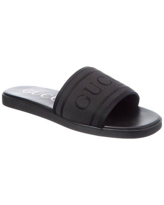 Gucci Tonal Leather Flat Sandal