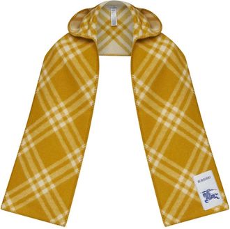 Burberry Check Scarf - Heren - Wintersjaals - Oranje - ONE Size - Wol - Accessoires
