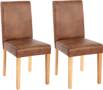 Hhg Nunca Usado] Lote De 2 Sillas De Comedor Silla De Cocina Littau, Textil, Imitaci&oacute;n De Ante, Patas Claras