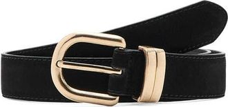 Mango Suede Belt in Black at Nordstrom, Size Medium