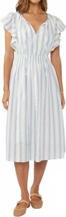 Lovestitch Smocked Waist Midi Dress In Blue