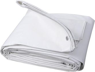 Woltu Lona Impermeable De Pe 280 G/m2 Lonas Para Piscinas Con Ojales De Aluminio Lona De Protecci&oacute;n Para Muebles Jard&iacute;n Piscina Y Coche Blanco 4x8m - Woltu