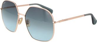 Max Mara Rosegoudkleurige metalen zonnebril - Dames - Zonnebrillen - Geel - ONE Size - Accessoires
