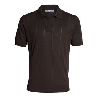 KANGRA Polo Shirts, male, Brown, Size: XL Polo Without Buttons