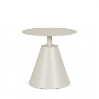 Konte Design Mesa de centro redonda de aluminio beige