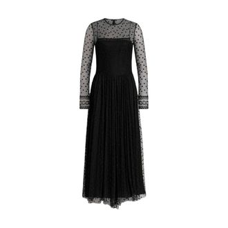 Alberta Ferretti Dames, Jurken, Zwart, Maat: XL Katoen