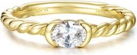 Lafonn Oval Simulated Diamond Woven Solitaire Ring in Gold at Nordstrom, Size 6