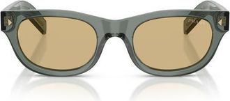 Prada 52mm Cat Eye Sunglasses in Transparent Fog /Light Brown at Nordstrom
