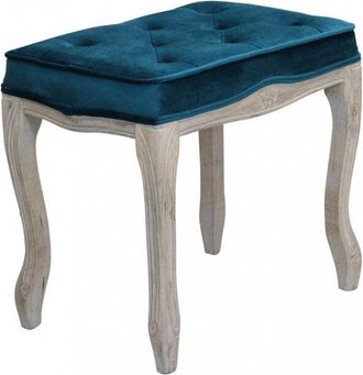 No Brand Sgabello in velluto con struttura in legno elegante 50x36xH47 cm - Blu