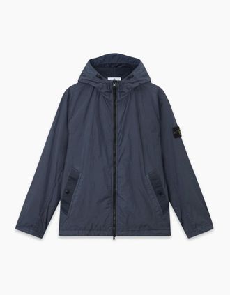 Stone Island Mens Hooded 4100001 Crinkle Reps Ny Jacket Navy - Blue - Size: 42/Regular