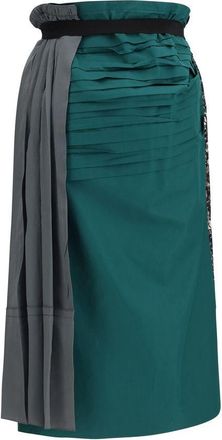Prada Womens Multicolor Silk Midi Skirt
