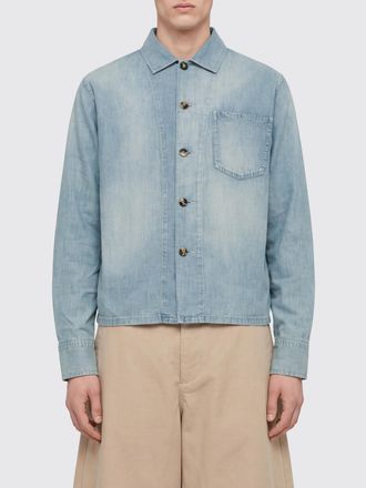 J.W.Anderson Casual Cotton Denim Shirt with French Collar and Patch Pocket