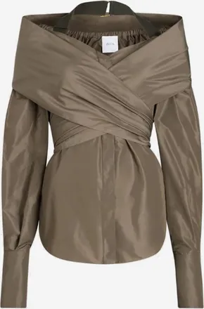 Patou Brown Wrap Blouse
