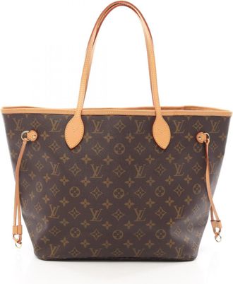 Louis Vuitton Brown Monogram Coated Canvas Leather Handbag Tote Bag (Pre-Owned)