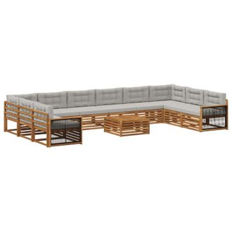 vidaXL Juegos De Sof&aacute;s 11 Uds. Madera De Acacia S&oacute;lida Vidaxl