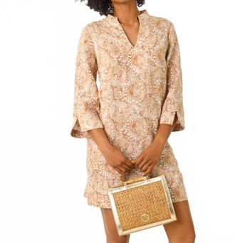 Lilly Pulitzer Annadetta Linen Tunic Dress In Iced Latte