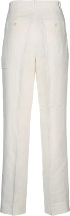 Calvin Klein Womens Linen Trousers Beige