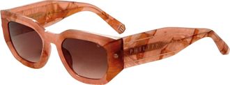 Philipp Plein Philipp Plein Womens 51mm Opal Fuchsia Marbled Pink Sunglasses