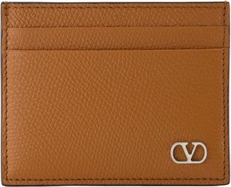 Valentino Garavani VLogo Signature Kaarthouder - Heren - Portefeuilles - Bruin - ONE Size - Leer - Accessoires