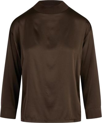 Jucca Shirts - Dames - Blouses - Bruin - 2XS - Satijn - Overhemden