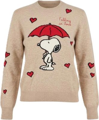 MC2 Saint Barth Maglione Snoopy Falling Love 11 Emb - - Knitwear - Donna - Beige - S