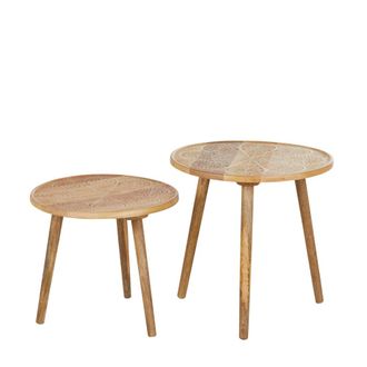 Maisons du monde Set de 2 mesas auxiliares de madera de mango