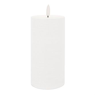 Melrose International FIA Wick White Pillar Candle (Set of 2) - White