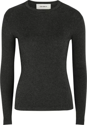 Lisa Yang Vivian Long Sleeve Cotton and Cashmere-blend top - Grey - 2 (UK 12-14 / M-L)