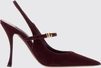 Dolce & Gabbana D&eacute;collet&eacute; slingback in camoscio con tacco a spillo e logo DG
