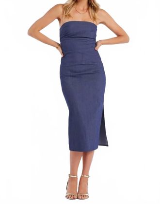 Bishop + Young Naomi Strapless Dress In Blue