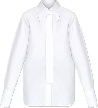 Jil Sander Overhemden, Dames, Wit, S, Katoen, Overhemd met Stropdas