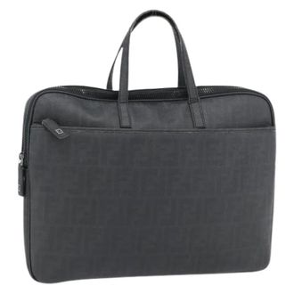 Fendi Pre-owned Handbags, female, Black, Size: ONE SIZE Pre-owned Zucca Canvas Hand Bag