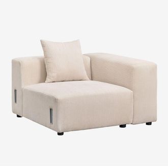 Sklum Sklum - Módulo esquinero derecho 115x113 cm con reposabrazos alto y cojín para sofá modular Bruna