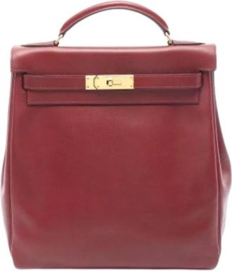 Herm&egrave;s Pre-owned Backpack - Dames - Vintage Rugzakken - Rood - ONE Size - Leer - Vintage