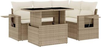 vidaXL Vidaxl - Juego de sofás jardín con cojines 5 pzas ratán sintético beige