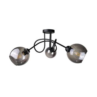 Netlighting Ring Multi Arm Semi Flush Ceiling Light Black 70cm 3x E27