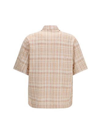 Sunflower Mens Adam Short-Sleeved Shirt Sand Cotton; Elastane